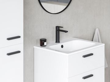 RAVAK CHROME SLIM umývadlo 80 cm, s otvorom pre batériu a prepadom, liaty mramor XJG01180001 Obrázek - fotka