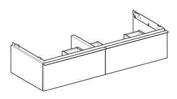 GEBERIT ICON skrinka pod dvojumývadlo 118,4x47,6x24,7 cm, 2 zásuvky, lesklá biela 502.314.01.2 Obrázek - fotka
