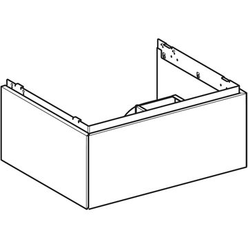 GEBERIT ONE skrinka pod umývadlo 59,2x26,6x47 cm, závesná, 1 zásuvka, Push-open, lesklá biela 505.071.00.1 Obrázek - fotka