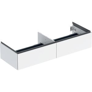 GEBERIT ONE skrinka pod umývadlo 133,2x47x26,6 cm, 2 zásuvky, Push-open, lesklá biela