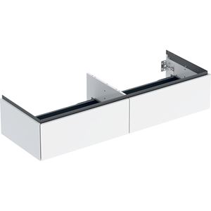 GEBERIT ONE skrinka pod umývadlo 133,2x47x26,6 cm, 2 zásuvky, Push-open, lesklá biela