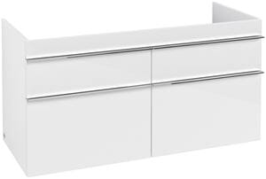VILLEROY & BOCH VENTICELLO skrinka pod dvojumývadlo 125,3x50,2x59 cm, 4 zásuvky, Glossy White