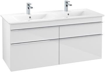 VILLEROY & BOCH VENTICELLO skrinka pod dvojumývadlo 125,3x50,2x59 cm, 4 zásuvky, Glossy White A93001DH Obrázek - fotka
