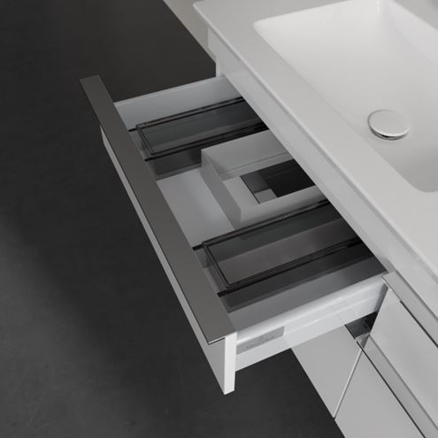 VILLEROY & BOCH VENTICELLO skrinka pod dvojumývadlo 125,3x50,2x59 cm, 4 zásuvky, Glossy White A93001DH Obrázek - fotka
