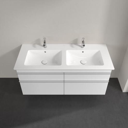 VILLEROY & BOCH VENTICELLO skrinka pod dvojumývadlo 125,3x50,2x59 cm, 4 zásuvky, Glossy White A93001DH Obrázek - fotka