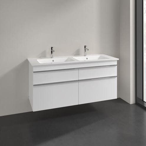 VILLEROY & BOCH VENTICELLO skrinka pod dvojumývadlo 125,3x50,2x59 cm, 4 zásuvky, Glossy White A93001DH Obrázek - fotka