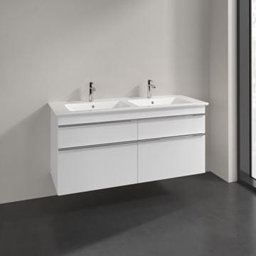 VILLEROY & BOCH VENTICELLO skrinka pod dvojumývadlo 125,3x50,2x59 cm, 4 zásuvky, Glossy White A93001DH Obrázek - fotka