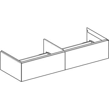 GEBERIT ONE skrinka pod umývadlo 133,2x47x26,6 cm, 2 zásuvky, Push-open, orech hickory 505.076.00.6 Obrázek - fotka