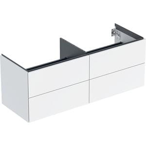 GEBERIT ONE skrinka pod umývadlá 133,2x47x50,4 cm, 4 zásuvky, Push-open, lesklá biela