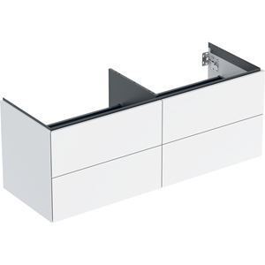 GEBERIT ONE skrinka pod umývadlá 133,2x47x50,4 cm, 4 zásuvky, Push-open, lesklá biela