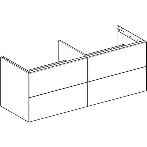 GEBERIT ONE skrinka pod umývadlá 133,2x47x50,4 cm, 4 zásuvky, Push-open, matná biela 505.266.00.2 Obrázek - fotka