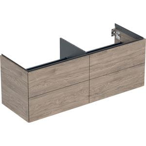 GEBERIT ONE skrinka pod umývadlá 133,2x47x50,4 cm, 4 zásuvky, Push-open, orech hickory
