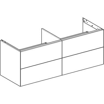 GEBERIT ONE skrinka pod umývadlá 133,2x47x50,4 cm, 4 zásuvky, Push-open, orech hickory 505.266.00.6 Obrázek - fotka