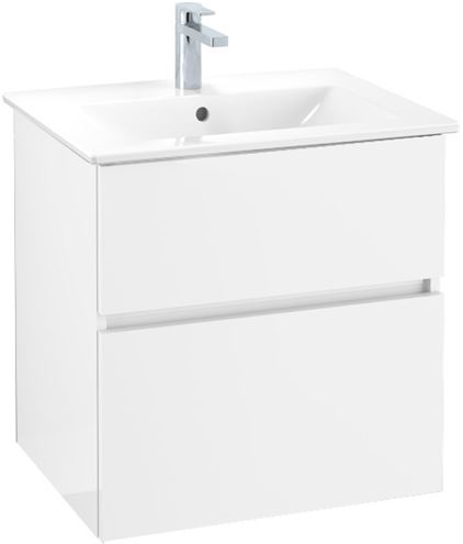 VILLEROY & BOCH VERITY LINE skrinka pod umývadlo 55,5x48,2x61,8 cm, 2 zásuvky, Glossy White B66500DH Obrázek - Hlavní obrázek