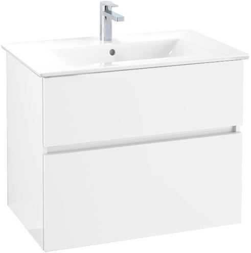 VILLEROY & BOCH VERITY LINE skrinka pod umývadlo 60,5x48,2x61,8 cm, 2 zásuvky, Glossy White B66400DH Obrázek - Hlavní obrázek