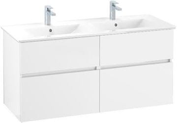 VILLEROY & BOCH VERITY LINE skrinka pod dvojumývadlo 125,5x48,2x61,8 cm, 4 zásuvky, Glossy White
