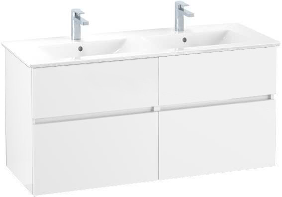 VILLEROY & BOCH VERITY LINE skrinka pod dvojumývadlo 125,5x48,2x61,8 cm, 4 zásuvky, Glossy White B65800DH Obrázek - Hlavní obrázek
