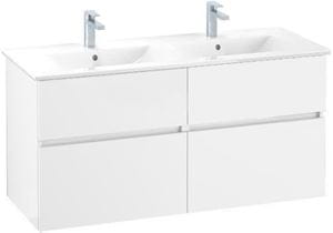 VILLEROY & BOCH VERITY LINE skrinka pod dvojumývadlo 125,5x48,2x61,8 cm, 4 zásuvky, Glossy White