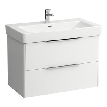 LAUFEN BASE skrinka pod umývadlo 80,9x43,8x51,5 cm, 2 zásuvky, lesklá biela
