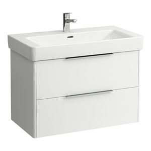 LAUFEN BASE skrinka pod umývadlo 80,9x43,8x51,5 cm, 2 zásuvky, lesklá biela