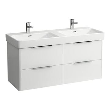 LAUFEN BASE skrinka pod dvojumývadlo 115,9x43,8x51,5 cm, 4 zásuvky, lesklá biela