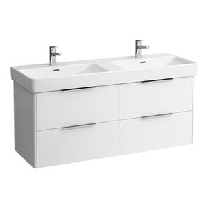 LAUFEN BASE skrinka pod dvojumývadlo 125,8x43,8x51,5 cm, 4 zásuvky, lesklá biela