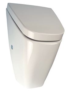 SANELA pisoár Vila s automatickým splachovačom, napájanie zo siete, integrovaný zdroj, zadný prívod vody, Bluetooth ovládanie