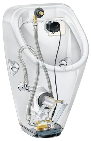 DURAVIT UTRONIC pisoár s automatickým splachovačom, napájanie z batérie, zadný prívod vody 0830370000 Obrázek - fotka