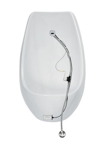 JIKA DOMINO SENSOR pisoár s automatickým splachovačom, napájanie z batérie, zadný prívod vody, Rimless splachovanie, Antibak H8411010004881 Obrázek - Hlavní obrázek