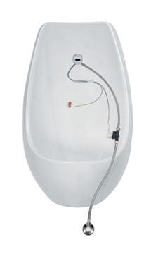 JIKA DOMINO SENSOR pisoár s automatickým splachovačom, napájanie zo siete, zadný prívod vody, Rimless splachovanie, Antibak