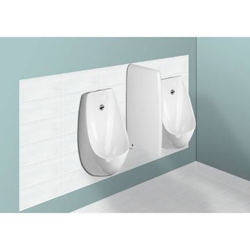 JIKA DOMINO SENSOR pisoár s automatickým splachovačom, napájanie zo siete, zadný prívod vody, Rimless splachovanie, Antibak H8411010004871 Obrázek - fotka