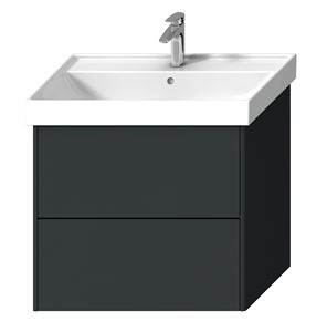 LAUFEN FIORA skrinka pod umývadlo 75,9x45,3x67,4 cm, 2 zásuvky, Push-open, lesklá šedá