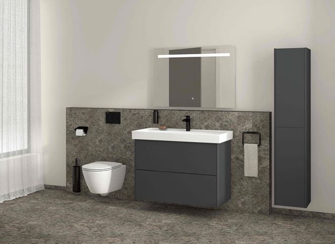 LAUFEN FIORA skrinka pod umývadlo 75,9x45,3x67,4 cm, 2 zásuvky, Push-open, lesklá šedá H40F9934013011 Obrázek - fotka