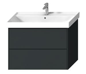 LAUFEN FIORA skrinka pod umývadlo 95,7x45,3x67,4 cm, 2 zásuvky, Push-open, lesklá šedá