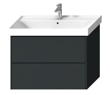 LAUFEN FIORA skrinka pod umývadlo 95,7x45,3x67,4 cm, 2 zásuvky, Push-open, lesklá šedá