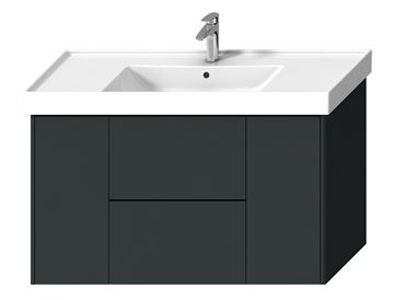 LAUFEN FIORA skrinka pod umývadlo 115,5x45,3x67,4 cm, 2 zásuvky, 2 dvierka, Push-open, lesklá šedá