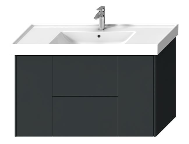 LAUFEN FIORA skrinka pod umývadlo 115,5x45,3x67,4 cm, 2 zásuvky, 2 dvierka, Push-open, lesklá šedá H40F9958013011 Obrázek - Hlavní obrázek