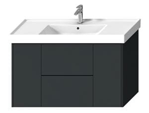 LAUFEN FIORA skrinka pod umývadlo 115,5x45,3x67,4 cm, 2 zásuvky, 2 dvierka, Push-open, lesklá šedá