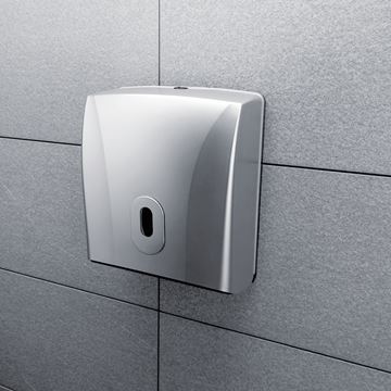 NIMCO zásobník na skladané papierové uteráky, so zámkom, nástenný, strieborná metalická HP 9580-04 Obrázek - fotka