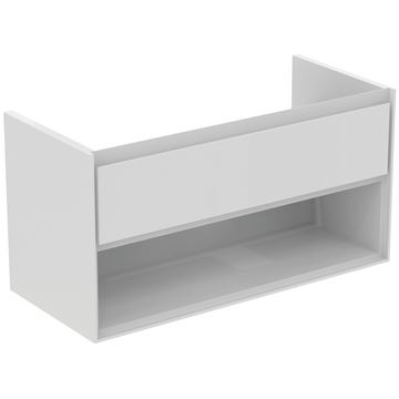 IDEAL STANDARD CONNECT AIR skrinka pod umývadlo 100x44x51,7 cm, 1 zásuvka, 1 polica, matná biela/lesklá biela