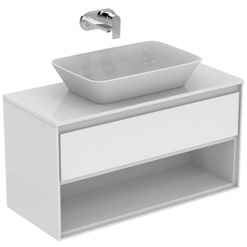 IDEAL STANDARD CONNECT AIR skrinka pod umývadlo 100x44x51, 7 cm, 1 zásuvka, 1 polica, matná biela/lesklá biela E0828B2 Obrázek - fotka