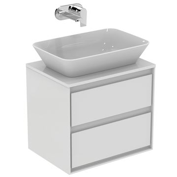 IDEAL STANDARD CONNECT AIR skrinka pod umývadlo 60x44x51,7 cm, 2 zásuvky, matná biela/lesklá biela E0818B2 Obrázek - fotka