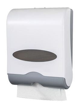 NOVASERVIS zásobník na skladané papierové uteráky, so zámkom, nástenný, biela/šedá