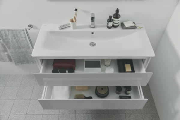 IDEAL STANDARD CONNECT AIR skrinka pod umývadlo 100x44x51, 7 cm, 2 zásuvky, matná biela/lesklá biela E0821B2 Obrázek - fotka