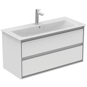 IDEAL STANDARD CONNECT AIR skrinka pod umývadlo 100x44x51, 7 cm, 2 zásuvky, matná biela/lesklá biela E0821B2 Obrázek - fotka