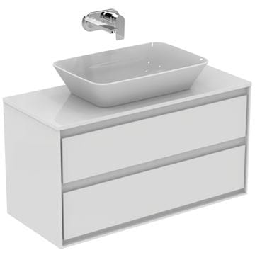 IDEAL STANDARD CONNECT AIR skrinka pod umývadlo 100x44x51, 7 cm, 2 zásuvky, matná biela/lesklá biela E0821B2 Obrázek - fotka