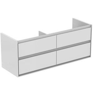 IDEAL STANDARD CONNECT AIR skrinka pod dvojumývadlo 130x44x51,7 cm, 4 zásuvky, matná biela/lesklá biela