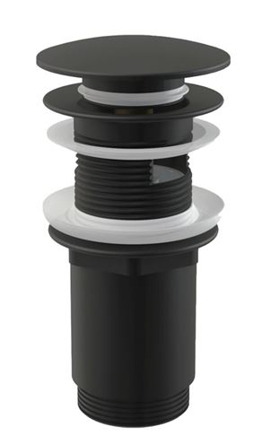 CONCEPT umývadlový výpust, click-clack, s prepadom, matná čierna PT100392BLACK Obrázek - Hlavní obrázek
