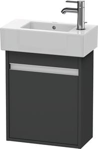 DURAVIT KETHO skrinka pod umývadielko 45x22,5x55 cm, 1 dvierka, pánty vpravo, Graphit matt