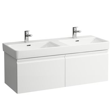 LAUFEN PRO S skrinka pod dvojumývadlo 125,8x45x39,7 cm, 2 zásuvky, matná biela